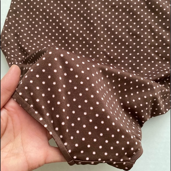 Leilani Brown Pink Polka Dot 1-pc Swimsuit Size 12 - Picture 9 of 16
